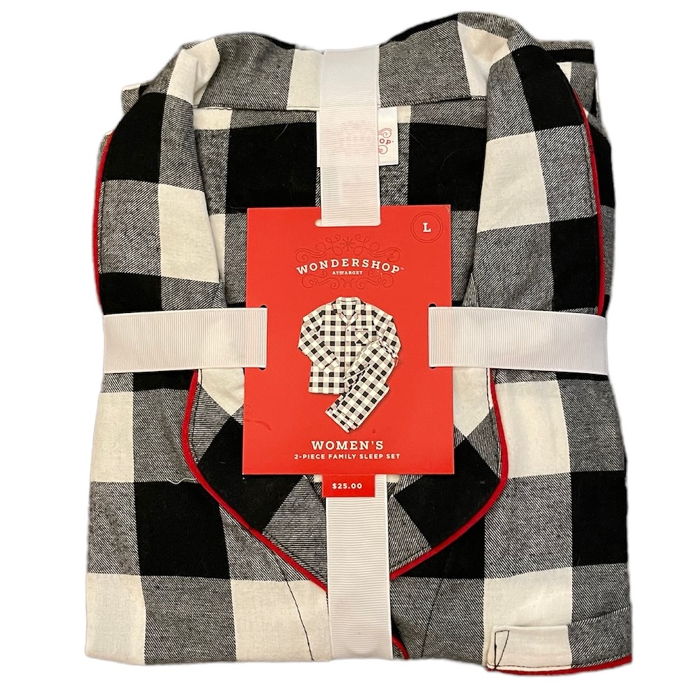 **NEW**Women's Holiday Buffalo Check Plaid Flannel Matching Family Pajama Sz L